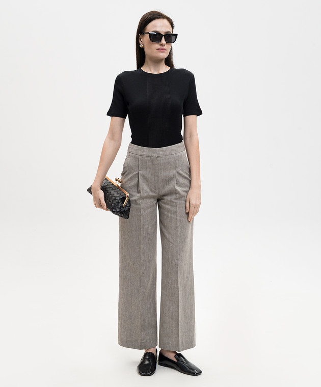 Loulou de Saison Черная футболка AVALYN в рубчик AVALYNLDS изображение 2