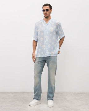 Alexander McQueen Блакитні джинси з патчем логотипа 845485QYABU