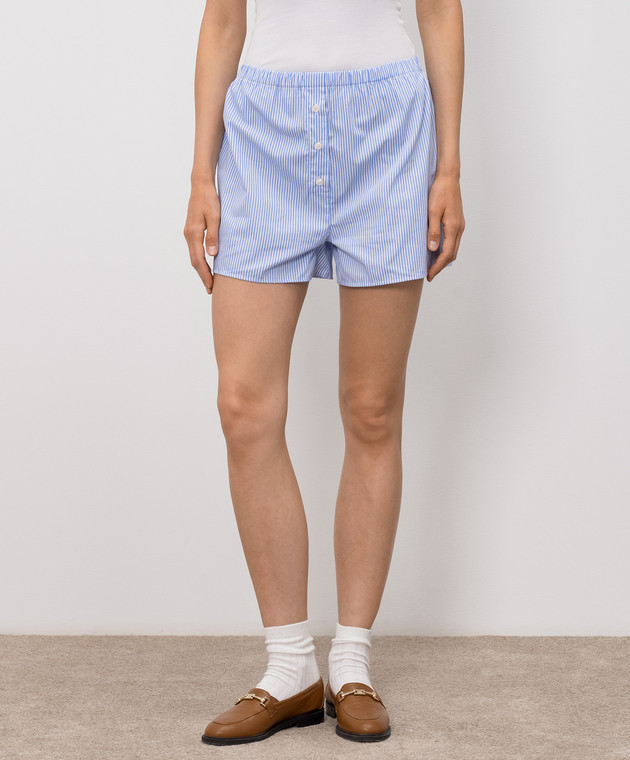 Sporty & Rich Блакитні шорти в смужку SH035710302ST02 зображення 3