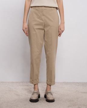 Peserico Бежеві штани з відворотами A04680T2302481