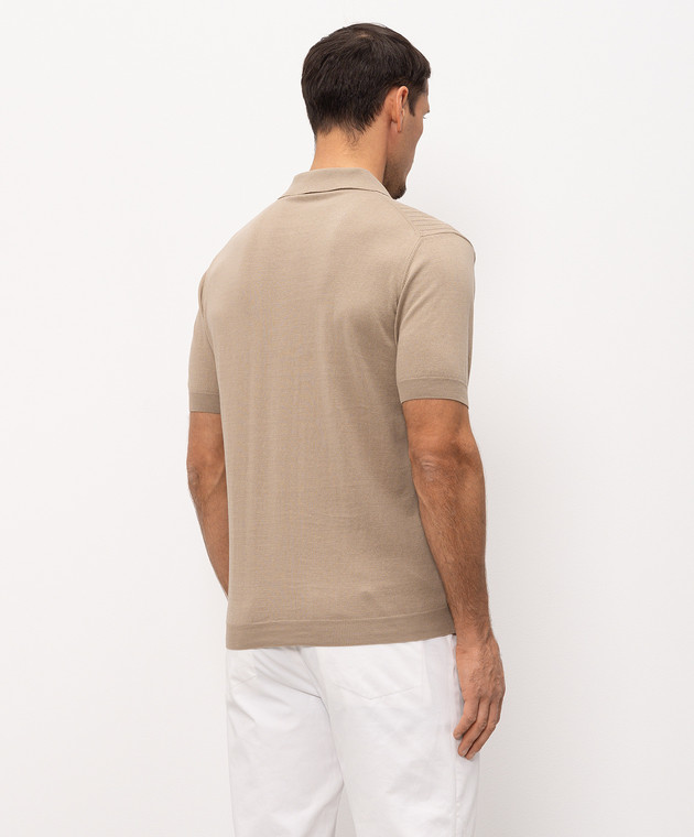 Bilancioni Бежеве поло в рубчик BE2661054772 зображення 4