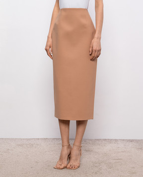 Thierry Mugler Коричнева спідниця-олівець міді з вовною 26S1JU06001027