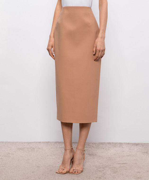 Thierry Mugler Коричнева спідниця-олівець міді з вовною 26S1JU06001027 зображення 3