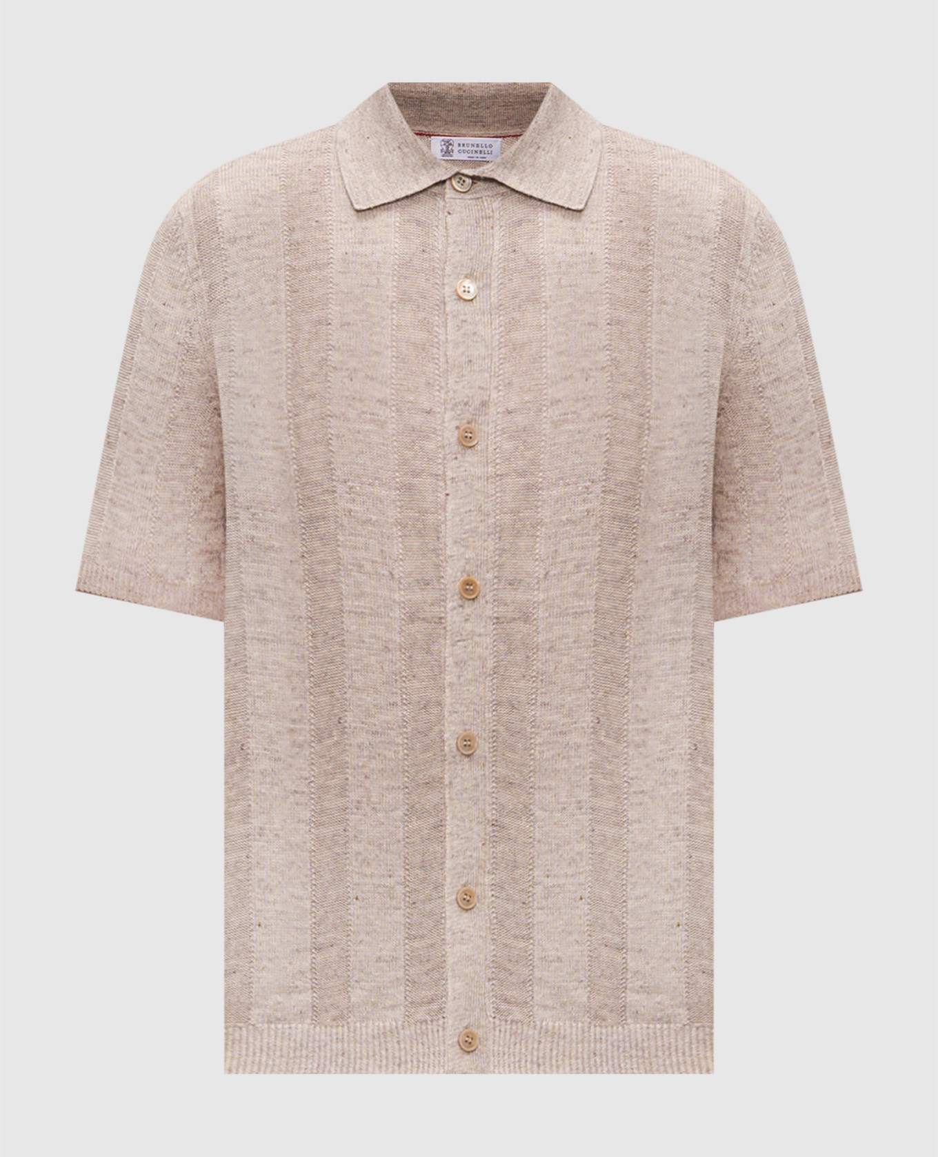 Бежевая рубашка с льном