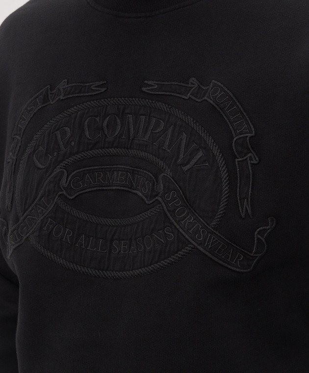 C.P. Company Черный свитшот с вышивкой логотипа MSS174A006453O изображение 5