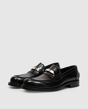 Dolce&Gabbana Черные кожаные глянцевые лоферы с монорамой A30291A0780