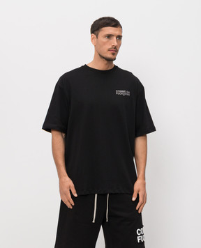 Comme des Fuckdown Чорна футболка з принтом FMS6CFABM01998