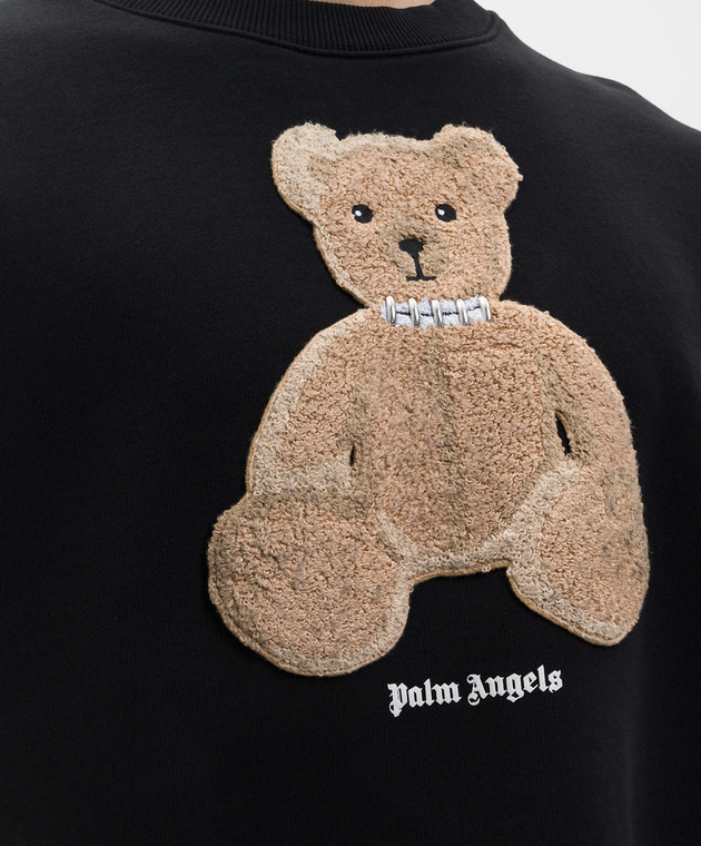 Palm Angels Чорний світшот з нашивкою Bear PMBA08HS26FLE009 зображення 5