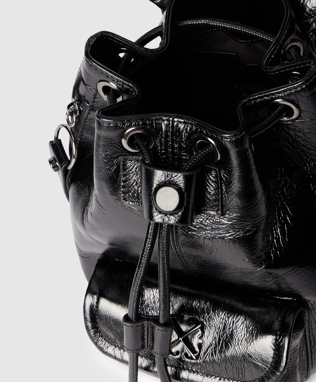 Off-White Чорний шкіряний рюкзак Dumbo OWNB003F25LEA001 зображення 4