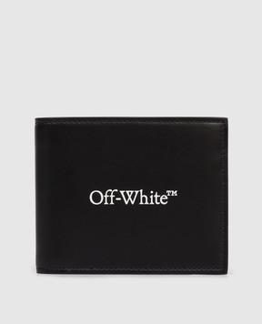 Off-White Черный кожаный портмоне с логотипом OMNC085C99LEA001