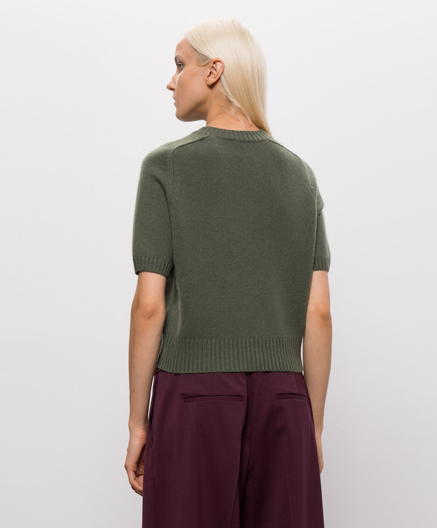 Allude Зеленый свитер с короткими рукавами из кашемира 26511152 изображение 4
