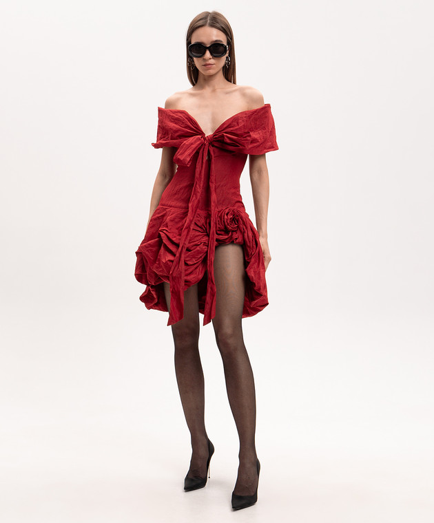 Magda Butrym Червона сукня міні асиметричного крою DRESS41101526 зображення 2