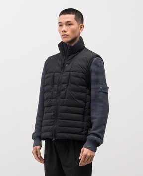 Stone Island Черный пуховый жилет с логотипом L1S15G100007S0183