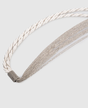 Peserico Біле намисто Punto Luce з ланцюжком моніль S35514C0CC812