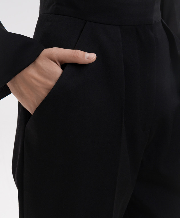 Balmain Чорні штани з вовни з високою посадкою GF1PN190WC09 зображення 5