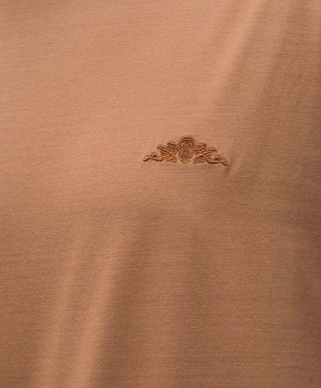 Castangia dal 1850 Коричнева футболка з вишивкою DMTSDM51S26 зображення 4