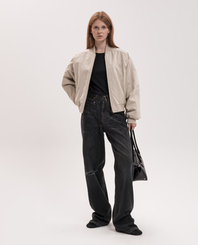 Maison Margiela MM6 Бежевий бомбер з вишивкою емблеми S52AM0369M36019