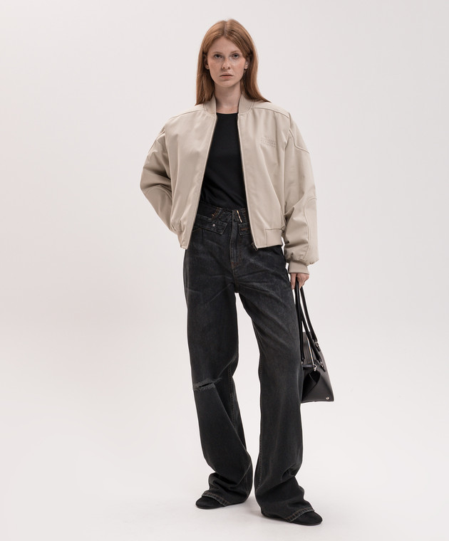 Maison Margiela MM6 Бежевий бомбер з вишивкою емблеми S52AM0369M36019 зображення 2