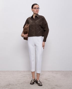 Peserico Коричнева сорочка з паєтками S0687100Q08932