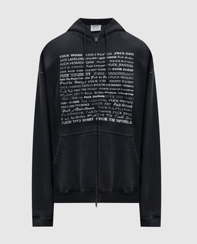 Vetements Чорна спортивна куртка Fuck Everything ME76ZU211BX