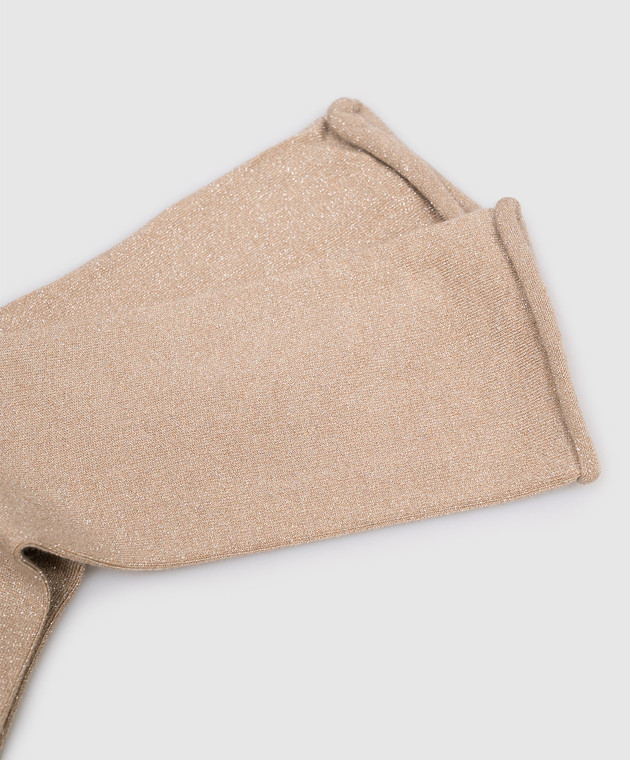 Brunello Cucinelli Бежеві шкарпетки з кашеміром та шовком з люрексом M41945019P зображення 2