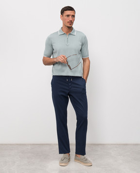 Castangia dal 1850 Сині штани з шовком GDPCA101S26