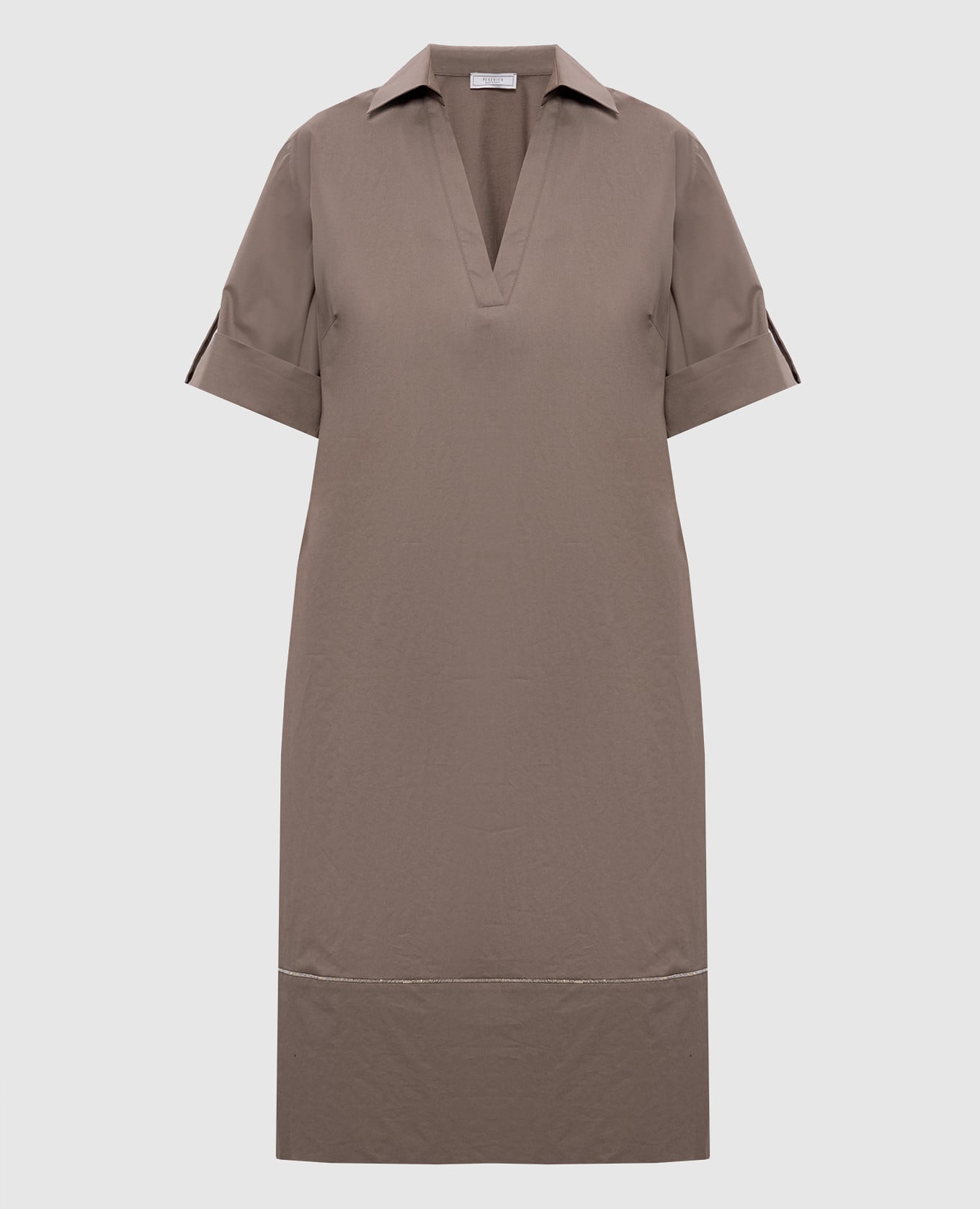 Платье цвета хаки с цепочкой мониль