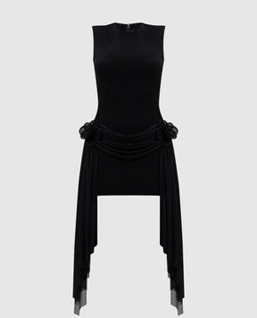 David Koma Чорна сукня міні з аплікаціями RE26DK46D