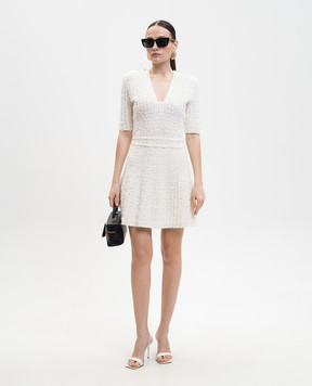 Balmain Твидовое платье цвета айвори GF0R7485KJ89