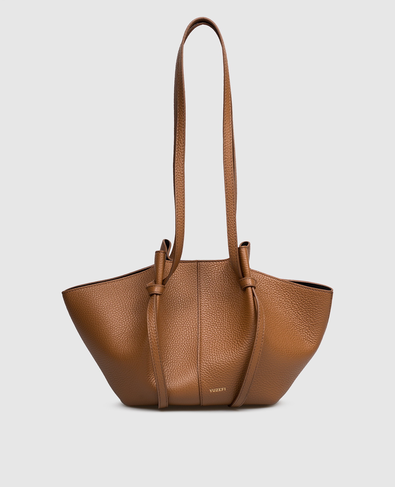 Коричневая кожаная сумка-тоут Mochi