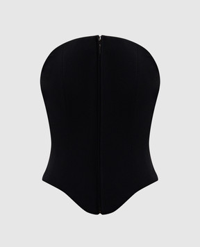 Alexander McQueen Черный корсет-топ из шерсти 819107QJADA