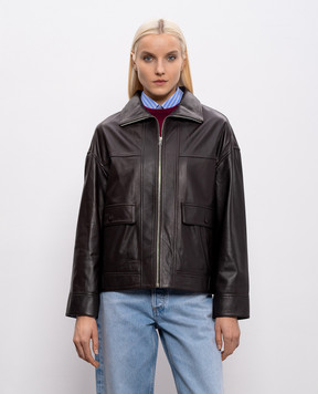 Yves Salomon Коричнева шкіряна куртка 26EYV20760APXX