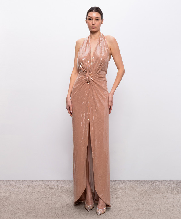 Nissa Бежевое платье с открытой спиной RS16506 изображение 3