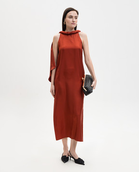 Loulou de Saison Теракотова сукня SUSAN із шовку SUSAN
