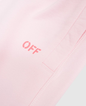 Off-White Дитячі рожеві джогери з принтом логотипа Off 44GCH001S26F001