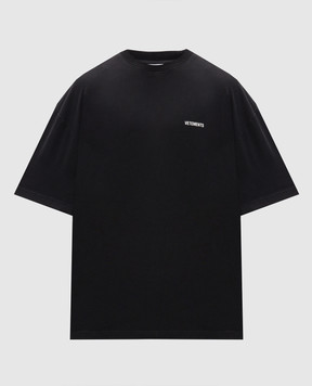 Vetements Черная футболка с контрастным принтом логотипа MH27TR144B