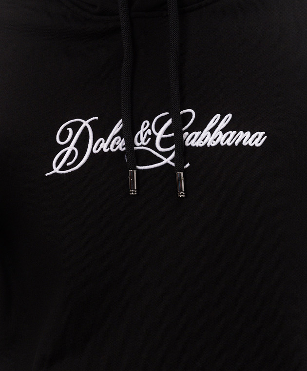 Dolce&Gabbana Черные худи с вышивкой логотипа G9ZU0ZG7P9M изображение 5