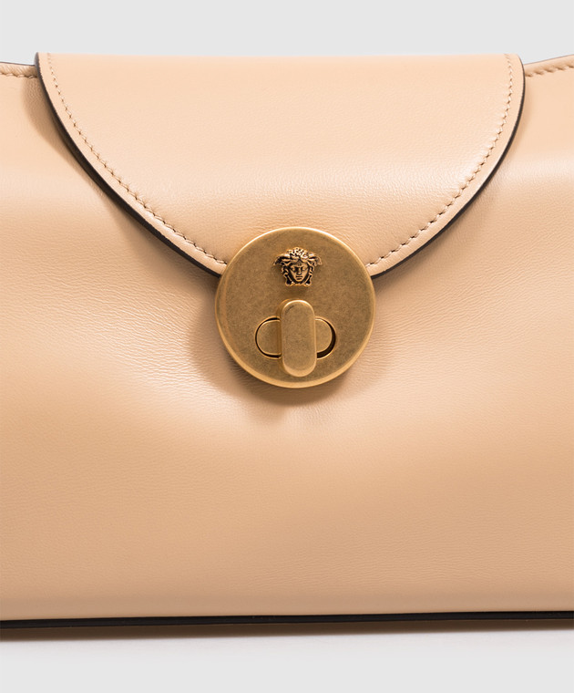 Versace Бежевая кожаная сумка Vivian 10254731A17449 изображение 5