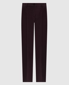 Twinset Бордовые брюки с фактурным логотипом 262TF2011