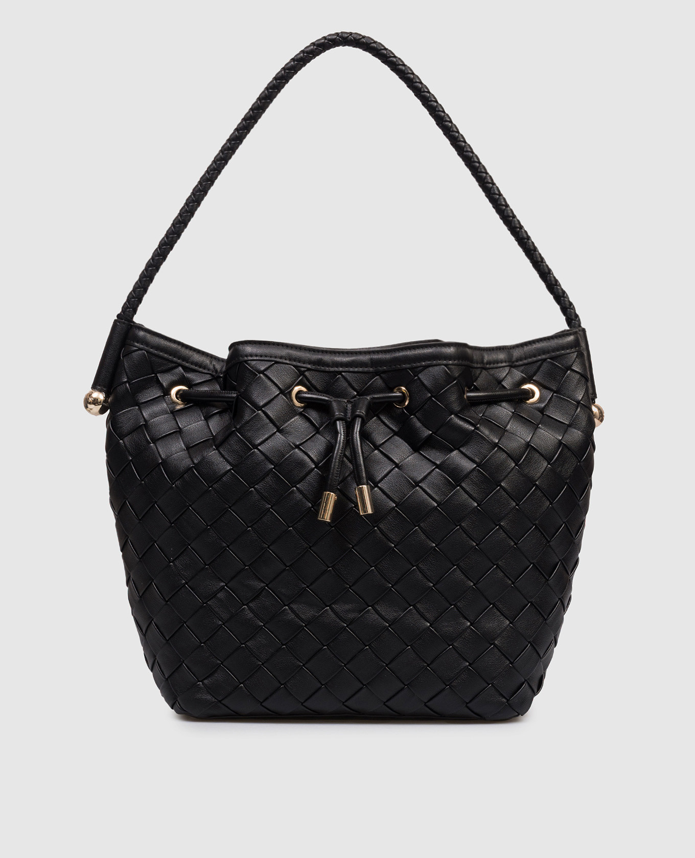 

Черная сумка с плетением, Черный, Сумки на плечо