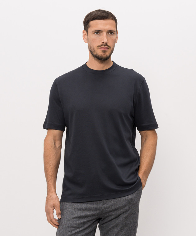 Canali Синя футболка прямого крою MJ02451T0965 зображення 2