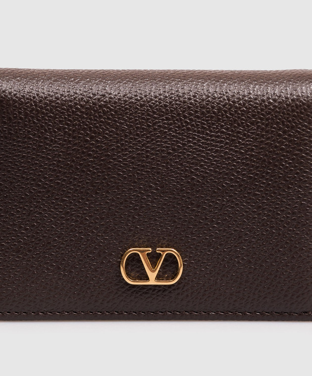 Valentino Коричневый кожаный портмоне VLogo 9W2P0AJ3SNP изображение 5