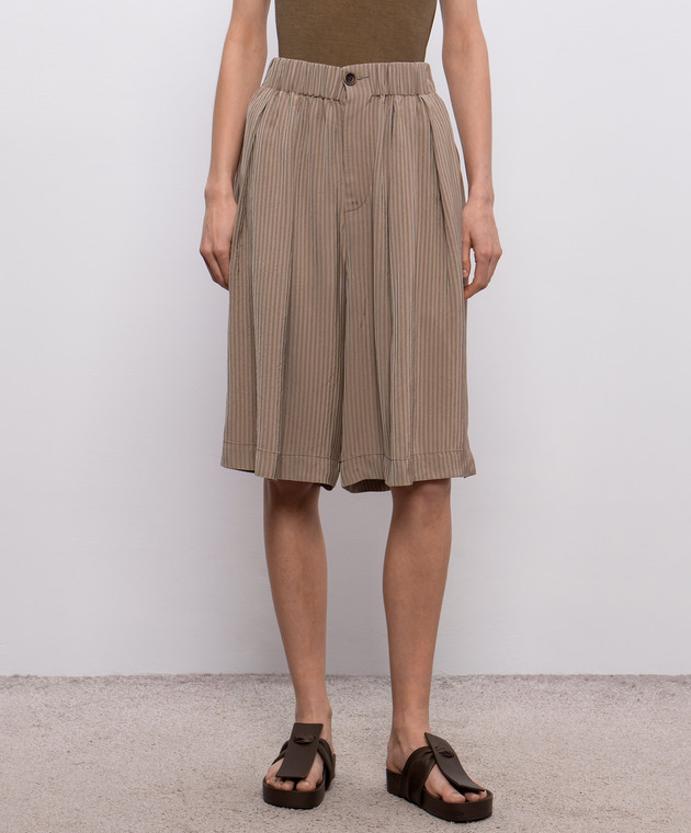 UMA WANG Бежеві бермуди Poela UW3014 зображення 3