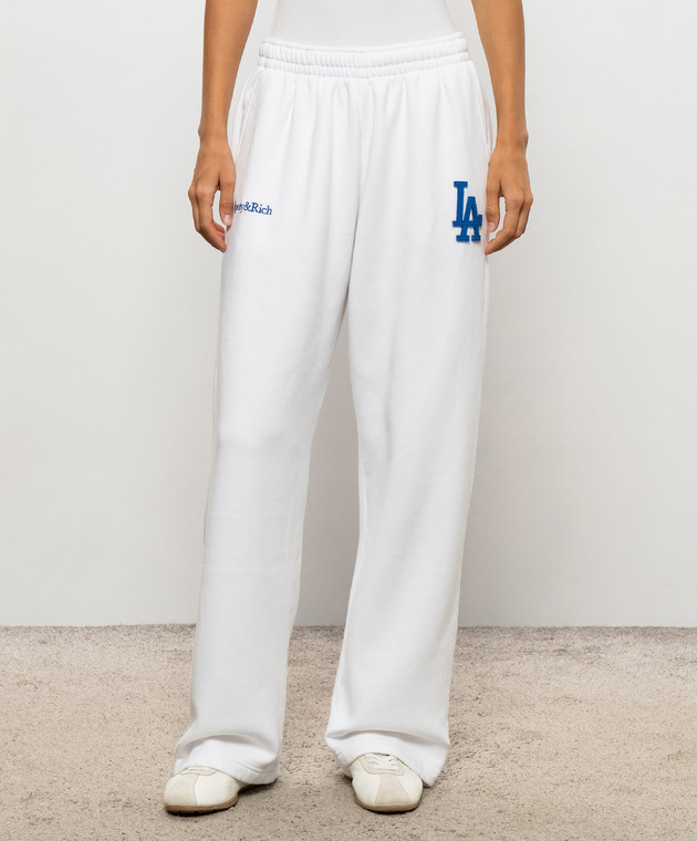 Sporty & Rich Белые спортивные штаны LA Serif PA071714669WH01 изображение 3