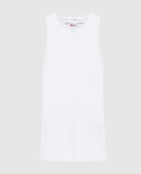 Victoria Beckham Білий топ в рубчик з монограмою 1126JTP007081A