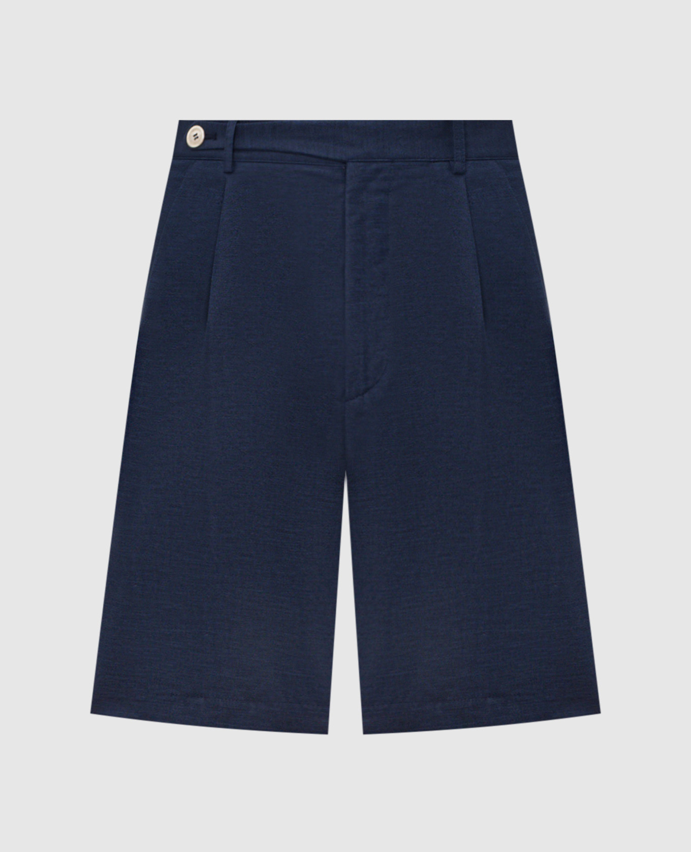 Синие шорты с льном