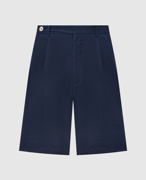 Brunello Cucinelli Синие шорты с льном MH262G0620