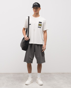 Maison Margiela MM6 Серые шорты с нашивкой эмблемы SH0MU0026M25024