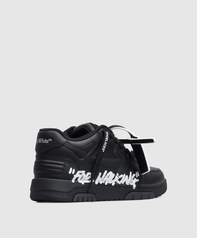 Off-White Чорні шкіряні кросівки Out Of Office 