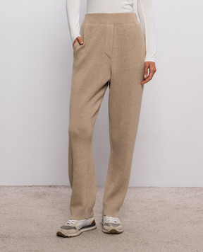 Brunello Cucinelli Бежеві штани з кашеміру M12250099P